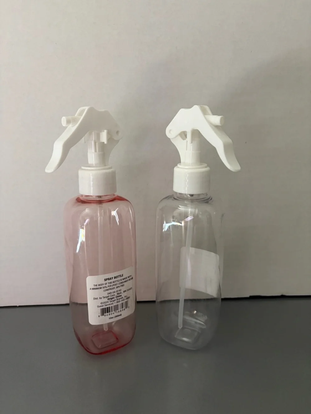 Target Refillable Spray Bottles Pink Clear White Trigger Cleaning Bottles Set